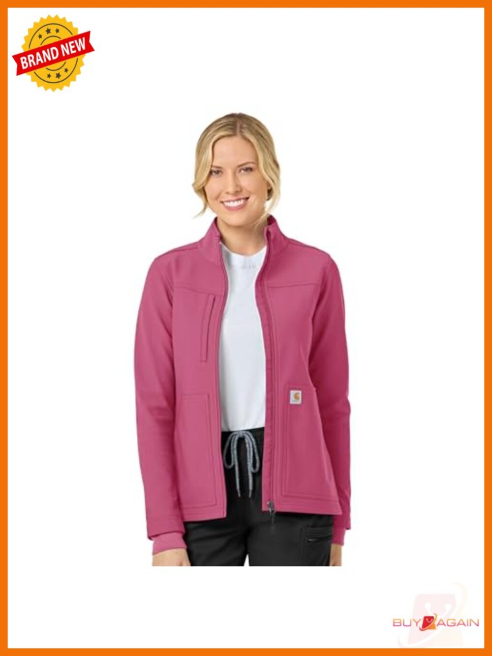 Rugged Flex Bonded Fleece Scrub Jacket Modern Fit 3-Pocket Water Repellent